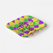 Gold Green Lila Mardi Gras Harlequin Pattern Pappteller (Gewinkelt)