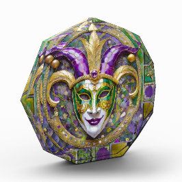 Gold Green Lila Mardi Gras Jester Mask Fotoblock