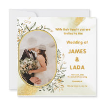 Gold Green Luxury Wedding Party Einladung