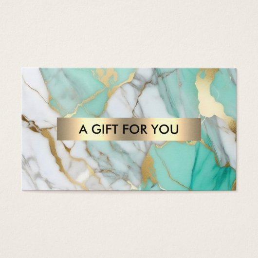 Gold Green Marble Elegant Gift Certificate (Vorderseite)