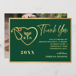 Gold Green Modern Nursing School Abschluss Dankeskarte