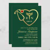 Gold Green Modern Nursing School Graduation Party Einladung (Vorne/Hinten)