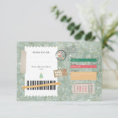 Gold Green Pattern Christmas Ticket Gift Voucher (Stehend Vorderseite)