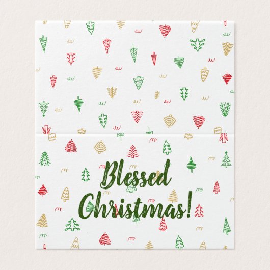 Gold Green Red Christmas Trees Muster (Außenseite Aufgefaltet)