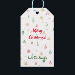 Gold Green Red Christmas Trees Muster Geschenkanhänger<br><div class="desc">Minimalistische Weihnachtsbäume in Rot,  Gold und Grün,  um Ihre Weihnachtsfeier zu stärken.</div>