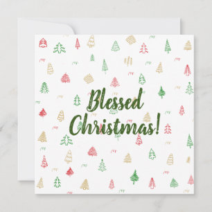 Gold Green Red Christmas Trees Muster Karte