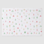 Gold Green Red Christmas Trees Muster Seidenpapier<br><div class="desc">Minimalistische Weihnachtsbäume in Rot,  Gold und Grün,  um Ihre Weihnachtsfeier zu stärken.</div>