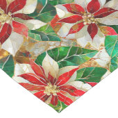 Gold Green Red White Poinsettia Kurzer Tischläufer (Ecke)