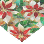 Gold Green Red White Poinsettia Tischdecke (Schrägansicht)