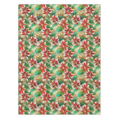 Gold Green Red White Poinsettia Tischdecke (Vorderseite)