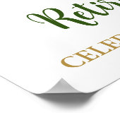 Gold Green Retirement Party Custom 18x24 Foto Poster (Ecke)