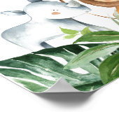 Gold Green Safari Animals Baby Dusche Willkommen Poster (Ecke)