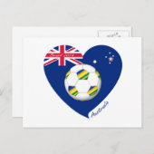 Gold & Green Soccer Team. Fútbol de "AUSTRALIA" Postkarte (Vorne/Hinten)