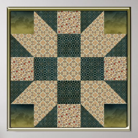 Gold & Green Star Patch Poster (Vorne)