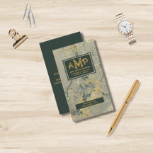 Gold & Green Textil 3 Buchstaben Monogramm