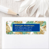 Gold & Green Tropical Blätter, Deep Blue Address (Insitu)