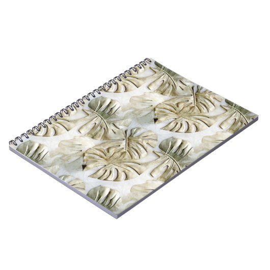 Gold Green Tropical Blätter Notizblock (Linke Seite)