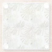 Gold Green Tropical Blätter Sage Glasuntersetzer (Rückseite)