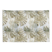 Gold Green Tropical Blätter Sage Kissenbezug (Rückseite-Rechts)