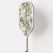 Gold Green Tropical Blätter Sage Pickleball Schläger (Links)