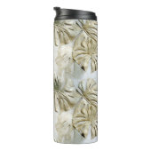 Gold Green Tropical Blätter Sage Thermosbecher (Nach rechts gedreht)