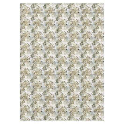 Gold Green Tropical Blätter Sage Tischdecke (Vorderseite)