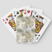 Gold Green Tropical Blätter Spielkarten (Rückseite)