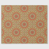 Gold Green und Orange Circle Mandala Geschenkpapier (Flach)
