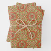 Gold Green und Orange Circle Mandala Geschenkpapier Set (Beispiel)
