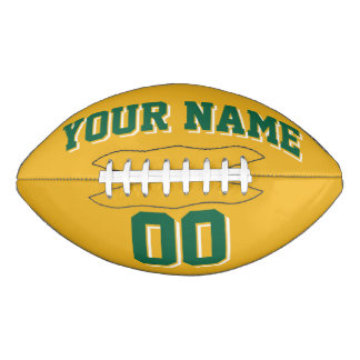 GOLD GREEN UND WHITE Custom Football