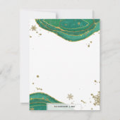 Gold Green Watercolor Geode Agate Foto Weihnachten (Rückseite)