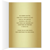 Gold Green Wedding Dankeschön Card (Innen (Rechts))