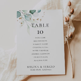 Gold Green Wedding Table 6 Seekarten Einladung