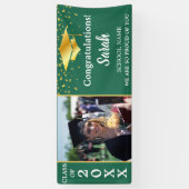 Gold Green & White Abschluss Foto Class 2025 Banner (Vertikal)