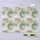 Gold Green White Tropical Blätter Seidenpapier (Handwerk)