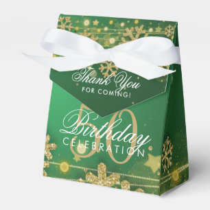 Gold Green Winter 50. Geburtstag Vielen Dank Geschenkschachtel