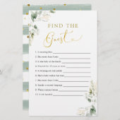 Gold Greenery Baby in Bloom Finden Sie den Gast (Vorne/Hinten)