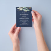 "Gold Greenery Branch Navy Blue Menu" Flyer (Gruppe)