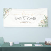 Gold Greenery Branches Baby Shower Banner (Messe)