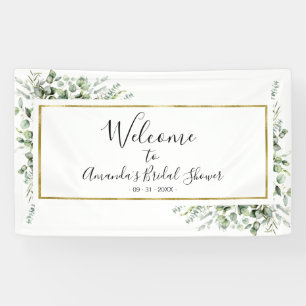 Gold Greenery Brautparty Begrüßungszeichen Banner