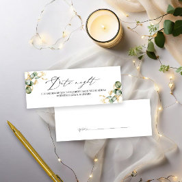 Gold Greenery Brautparty Date Night Cards