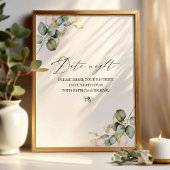 Gold Greenery Brautparty Date Night Jar Sign Poster