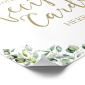 Gold Greenery Brautparty Rezept Karten signieren Poster (Ecke)