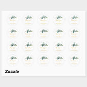Gold Greenery Brautparty Runder Aufkleber (Blatt)