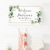 Gold Greenery Brautparty Willkommensbanner Banner (Insitu)