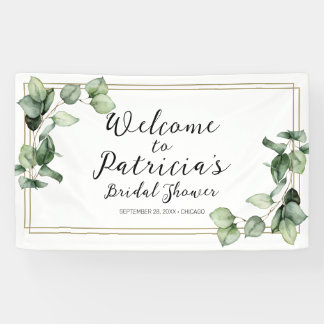 Gold Greenery Brautparty Willkommensbanner Banner