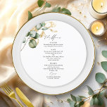 Gold Greenery Circle Wedding Menu Card Einladung<br><div class="desc">Bereiten Sie sich auf eine magische Reise der Liebe mit unserer atemberaubenden Hochzeitssuite vor, die speziell für Naturliebhaber gestaltet wurde! Diese fabelhafte Kollektion ist die ultimative Ergänzung zu Ihrem traumhaften Gartenfest oder zu einem bezaubernden Naturerlebnis. Hier finden Sie alles, was Sie brauchen, von einem atemberaubenden Willkommensschild bis hin zu personalisierten...</div>