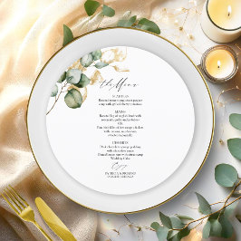 Gold Greenery Circle Wedding Menu Card Einladung