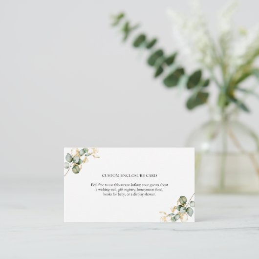 Gold Greenery Custom Enclosure Card Begleitkarte (Stehend Vorderseite)