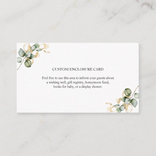 Gold Greenery Custom Enclosure Card Begleitkarte (Vorderseite)